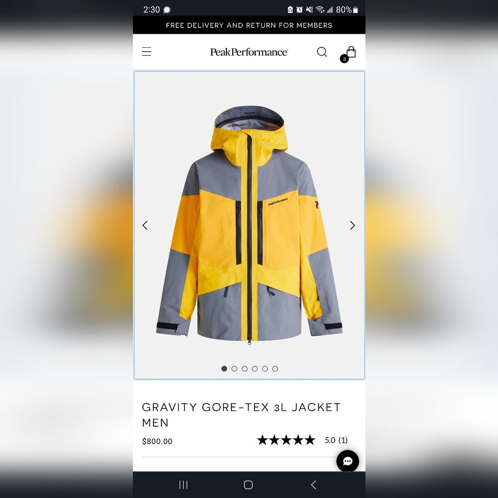 Peak preference gravity gore tex